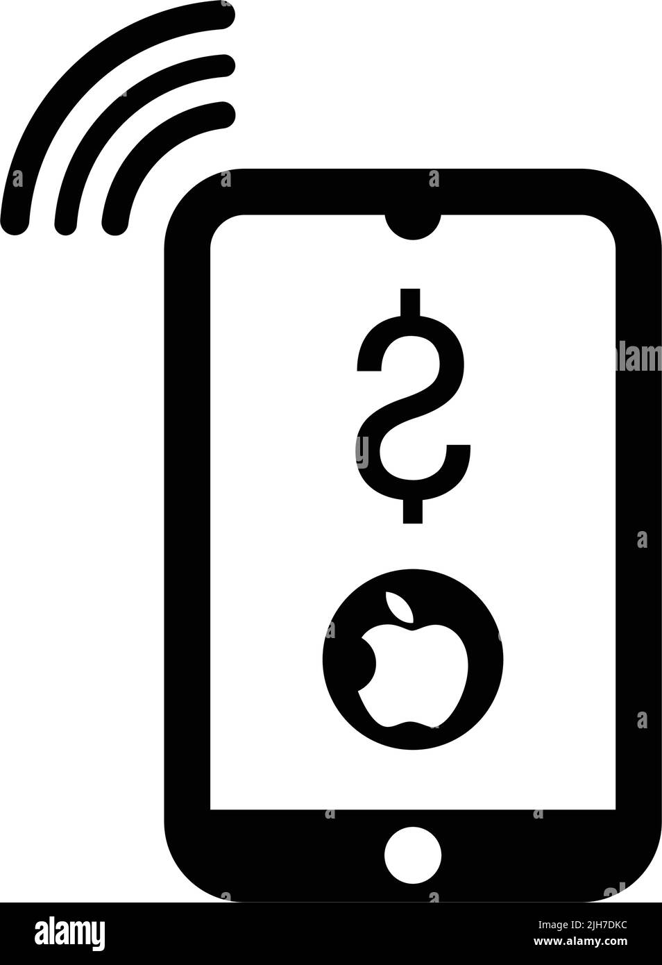 Icona Apple, mobile, pay, pagamenti - file EPS vettoriale modificabile semplice. Illustrazione Vettoriale