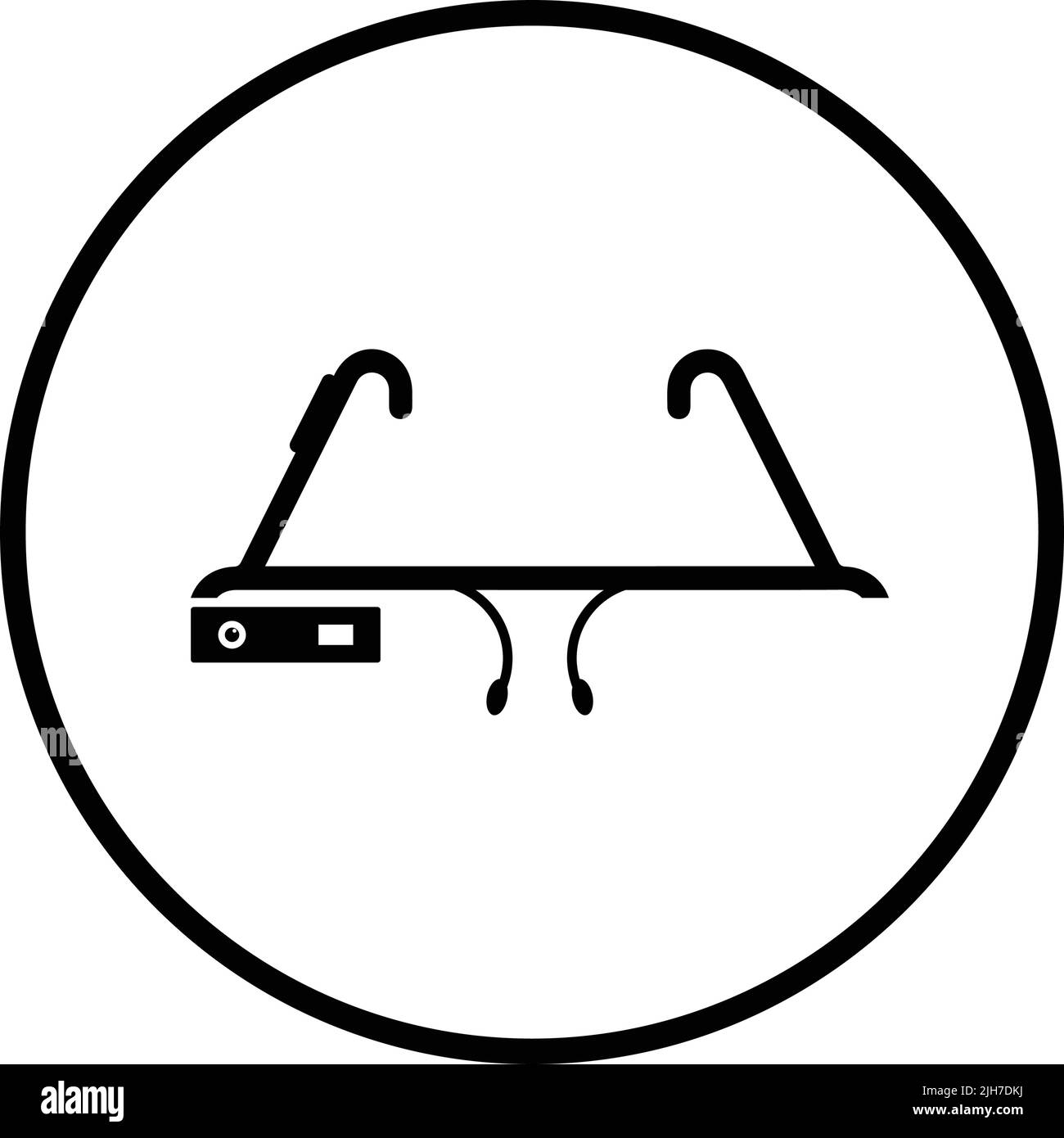 Vetro, google, icona realtà - semplice file EPS vettoriale modificabile. Illustrazione Vettoriale