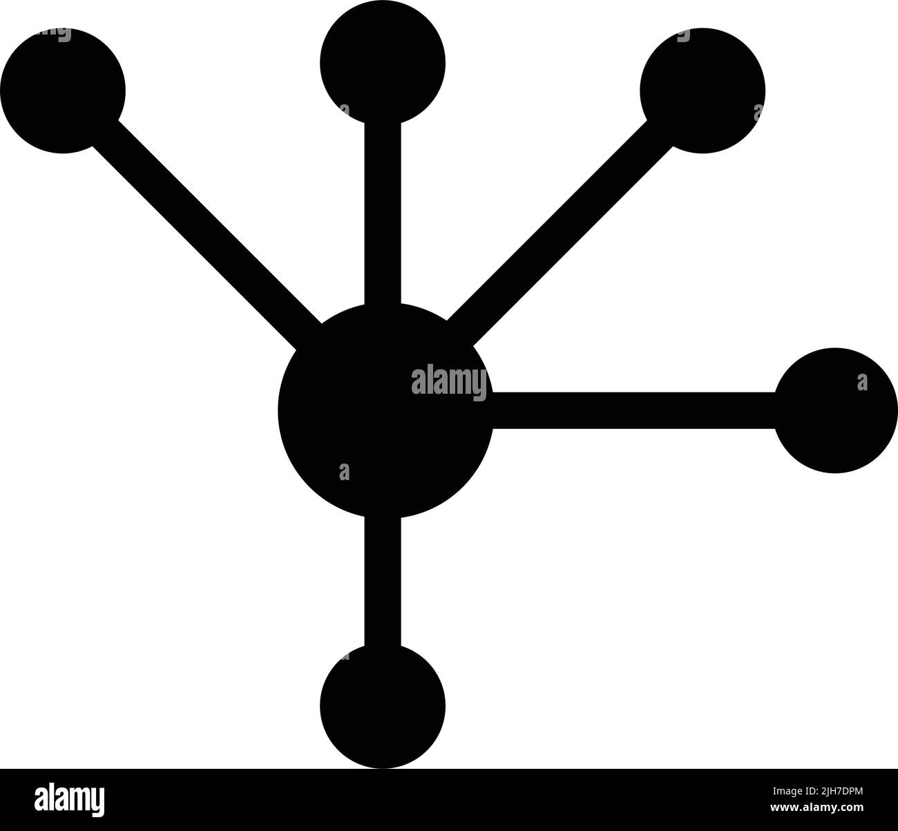 Atomi, legame, carbonio, icona fisica - semplice file EPS vettoriale modificabile. Illustrazione Vettoriale
