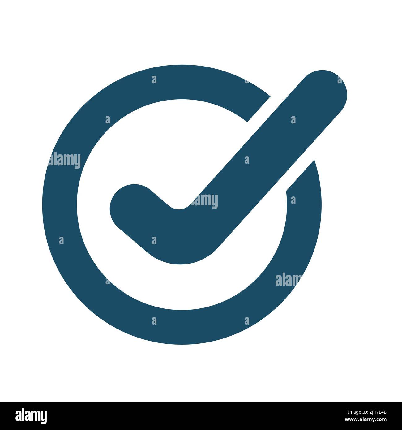 Segno di spunta, segno di spunta, icona del segno di spunta blu scuro di alta qualità. Pittogramma, tecnologia, oggetto. Utile per siti Web, banner, biglietti d'auguri, app e social media Foto Stock