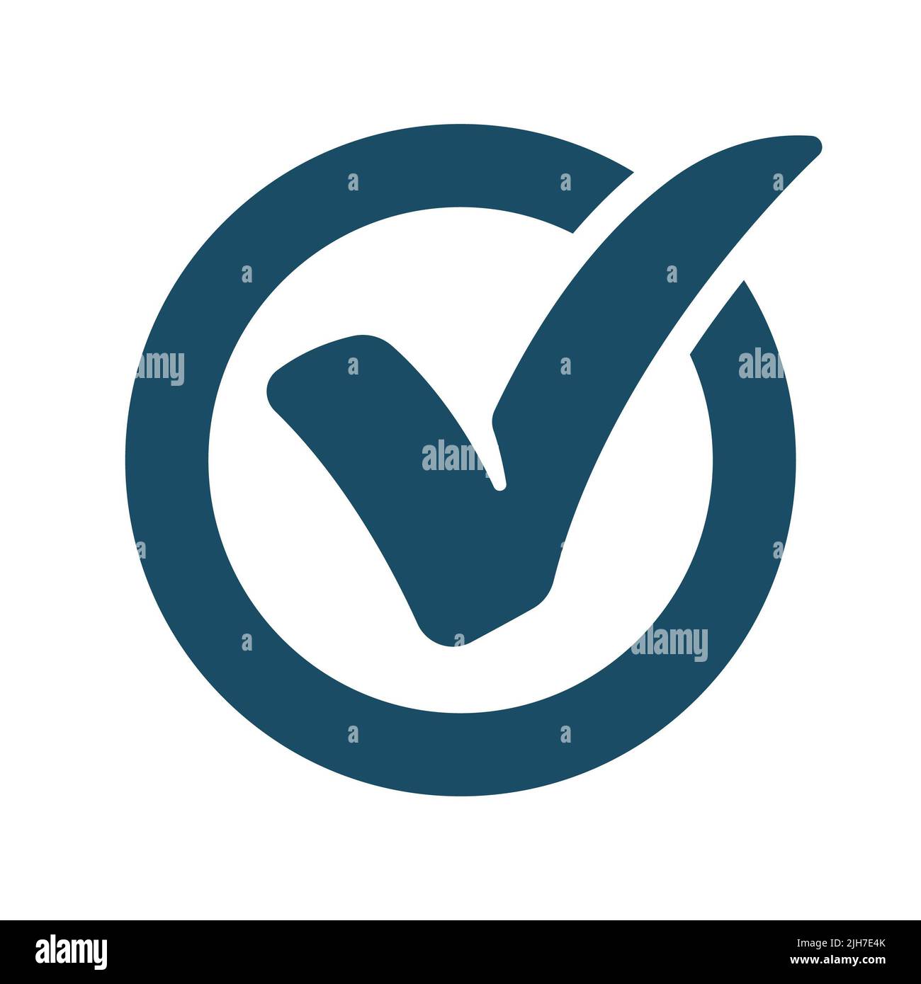 Segno di spunta, segno di spunta, icona del segno di spunta blu scuro di alta qualità. Pittogramma, tecnologia, oggetto. Utile per siti Web, banner, biglietti d'auguri, app e social media Foto Stock