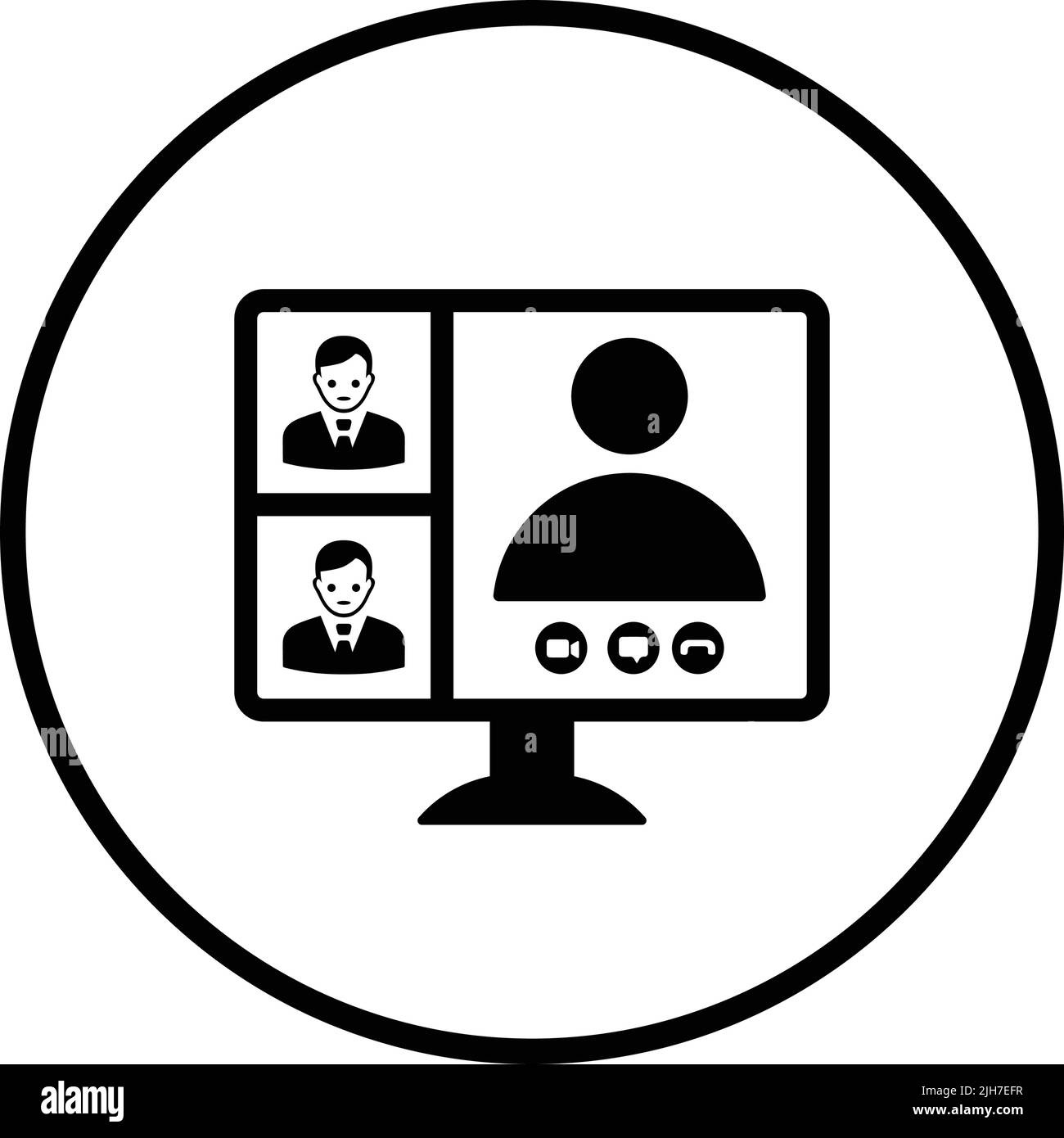 Classe, l'icona della riunione online è isolata su sfondo bianco. Utilizzo per grafica e web design o scopi commerciali. File EPS vettoriale. Illustrazione Vettoriale