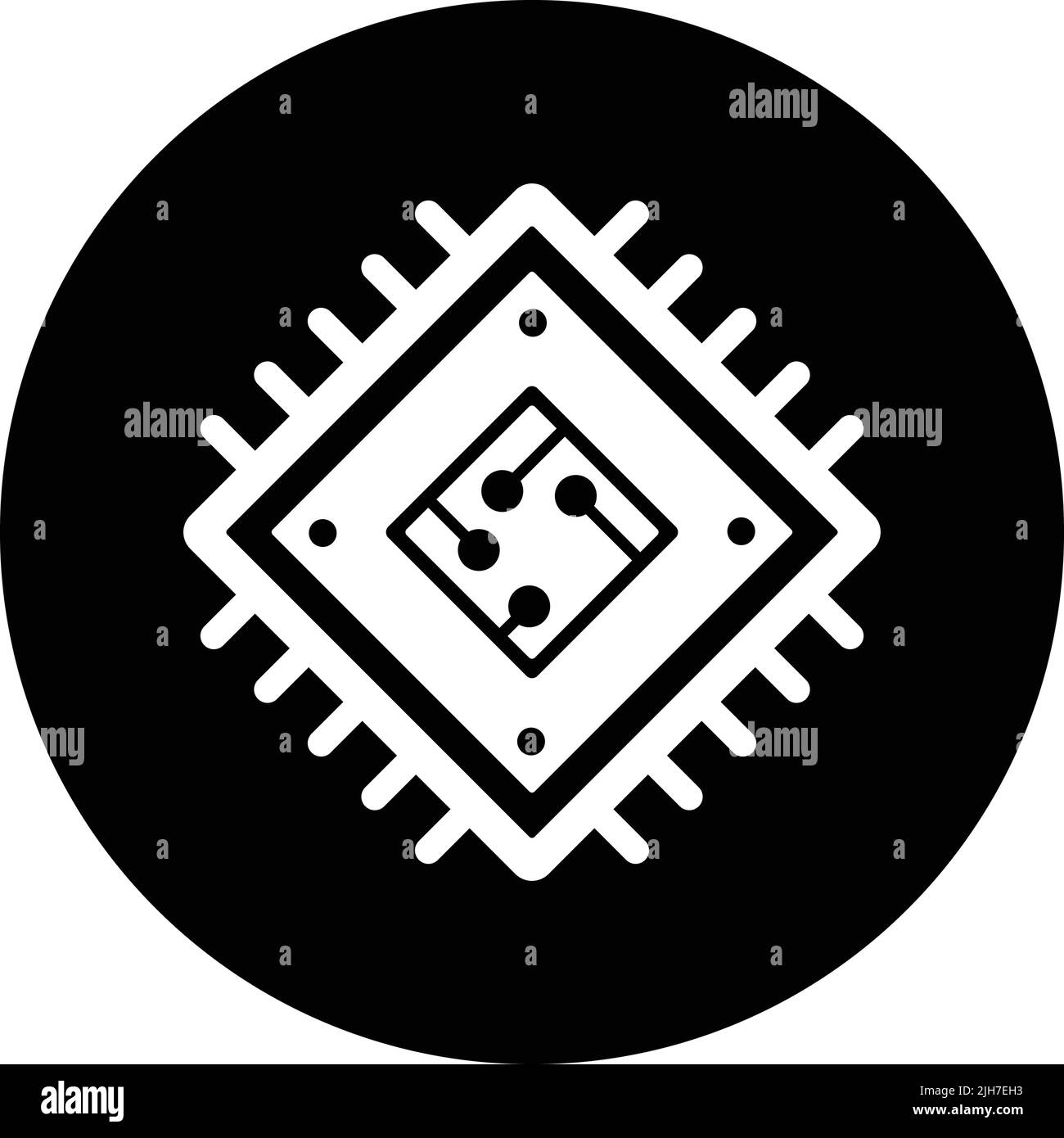 Microchip, processore, chip Icon - da utilizzare per scopi commerciali, supporti di stampa, Web o qualsiasi tipo di progetto. File EPS vettoriale. Illustrazione Vettoriale