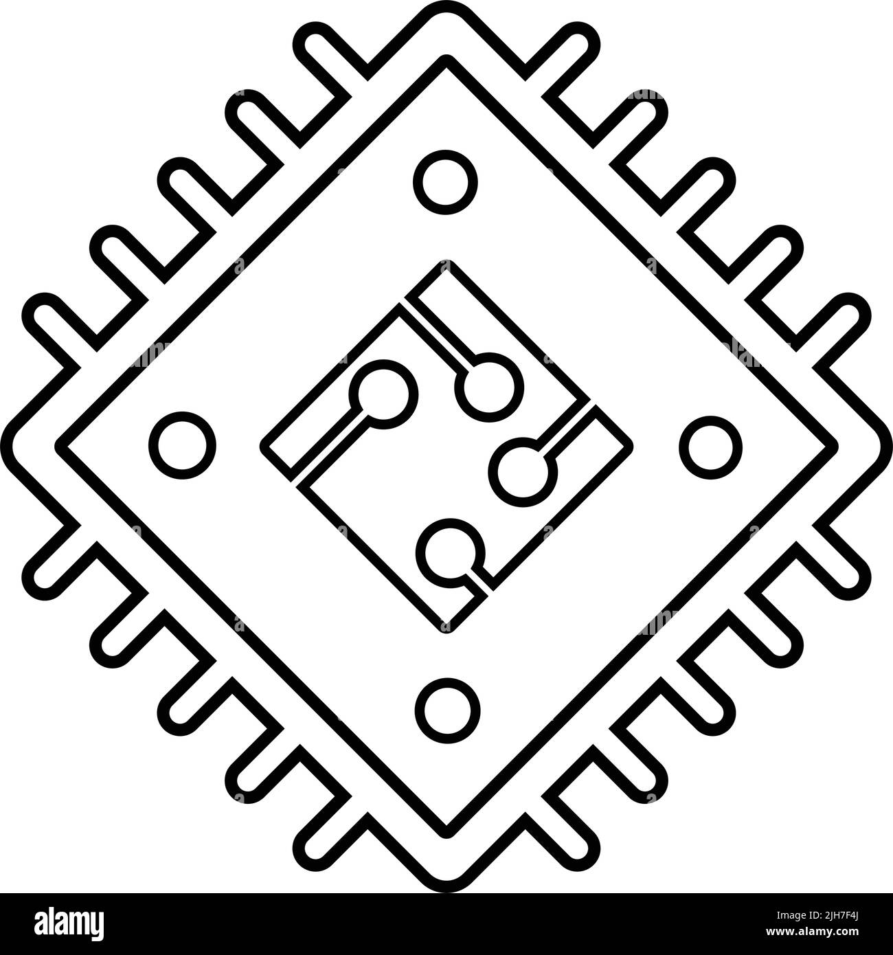 Microchip, processore, chip Icon - da utilizzare per scopi commerciali, supporti di stampa, Web o qualsiasi tipo di progetto. File EPS vettoriale. Illustrazione Vettoriale