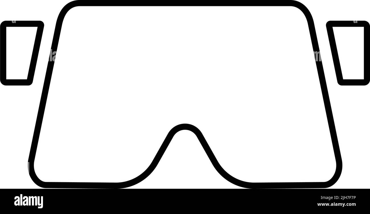 L'icona di realtà virtuale, virtuale, di goggle, rift è isolata su sfondo bianco. Utilizzo per grafica e web design o scopi commerciali. File EPS vettoriale. Illustrazione Vettoriale