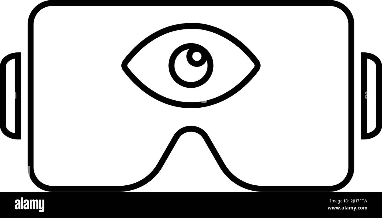 L'icona di gioco, logo, oculus, realtà è isolata su sfondo bianco. Utilizzo per grafica e web design o scopi commerciali. File EPS vettoriale. Illustrazione Vettoriale