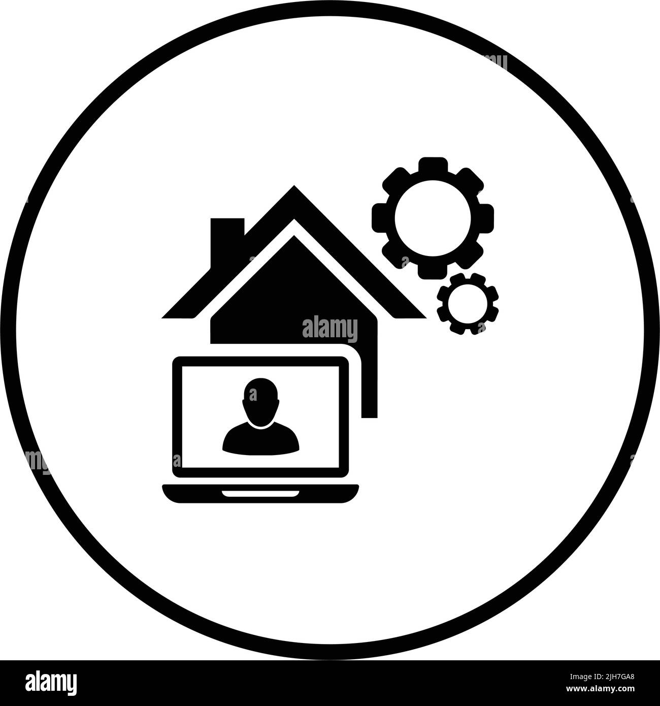 Icona online, riunione, lavoro remoto - da utilizzare per scopi commerciali, supporti di stampa, Web o qualsiasi tipo di progetto. File EPS vettoriale. Illustrazione Vettoriale