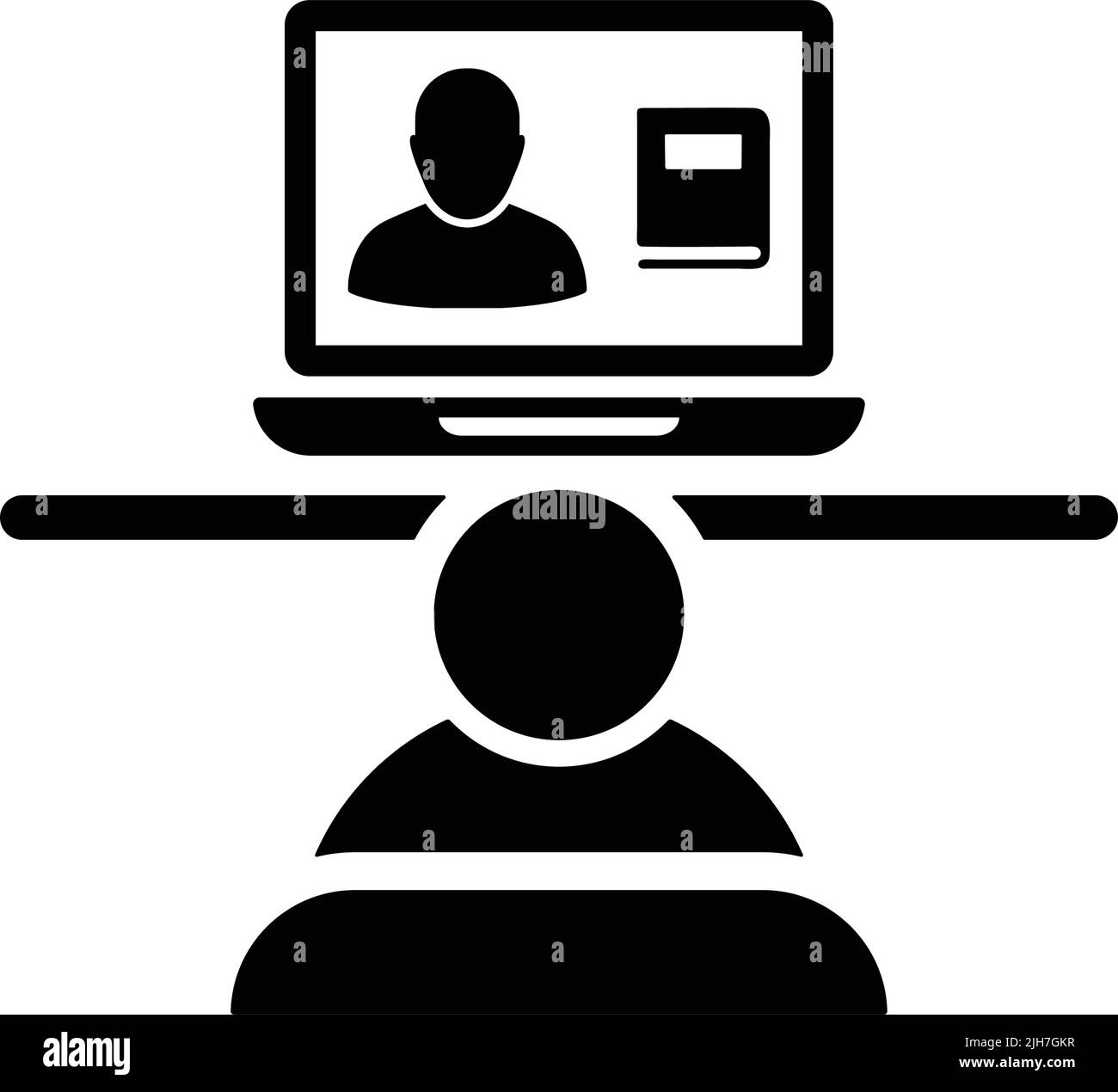 Classe online, icona riunione - da utilizzare per scopi commerciali, supporti di stampa, Web o qualsiasi tipo di progetto. File EPS vettoriale. Illustrazione Vettoriale
