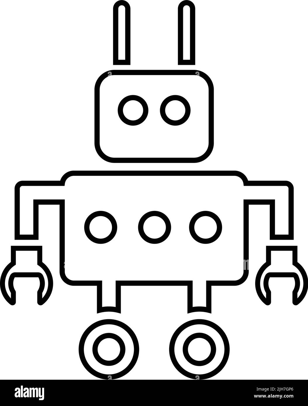 Robot, home, icona assistente - da utilizzare per scopi commerciali, supporti di stampa, Web o qualsiasi tipo di progetto. File EPS vettoriale. Illustrazione Vettoriale