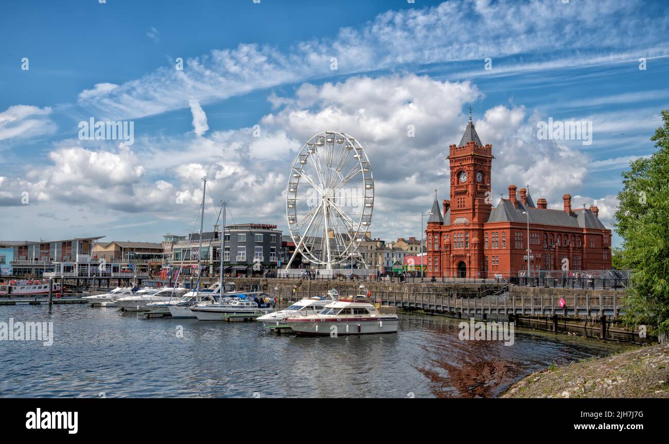Cardiff Bay e Mermaid Quay zona di Cardiff, Galles, Regno Unito Foto Stock