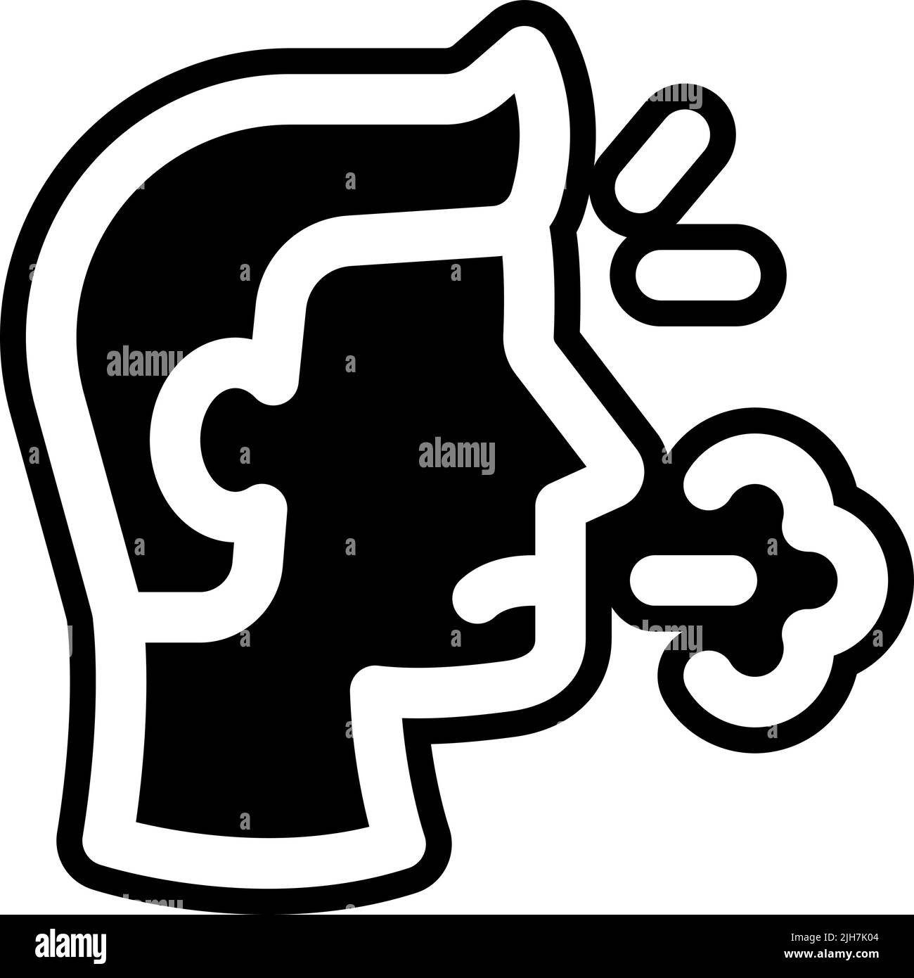 Icona di respirazione di difficoltà di salute Illustrazione Vettoriale