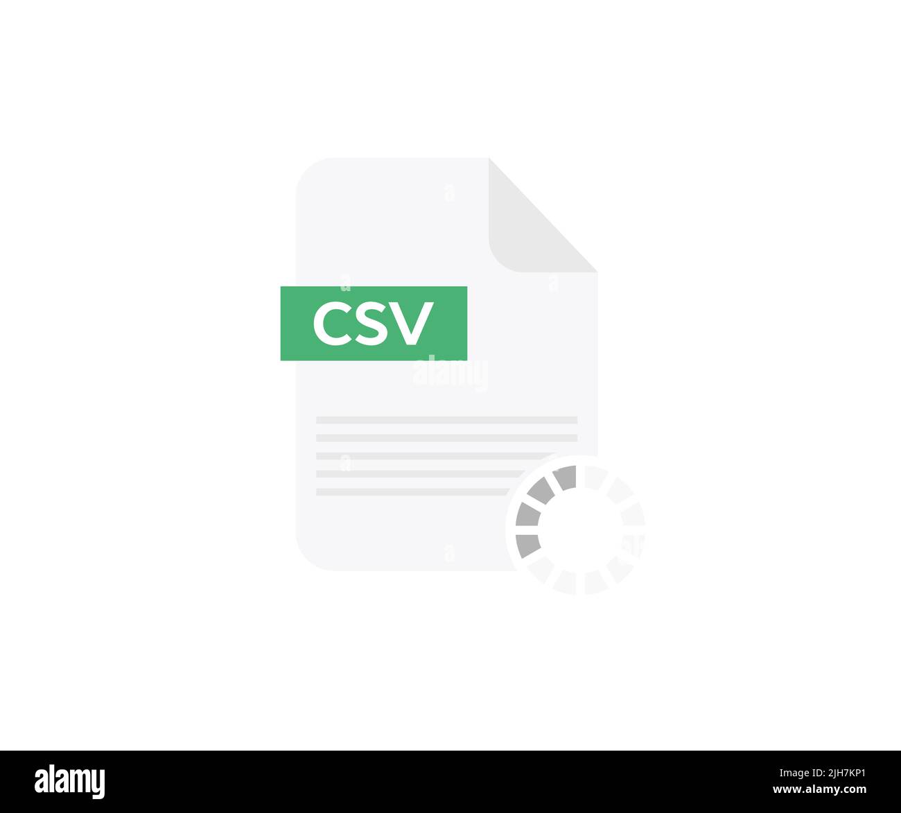 File CSV, valori separati da virgole tipo di documento logo design. File Downoald con disegno e illustrazione del vettore etichetta CSV. Illustrazione Vettoriale