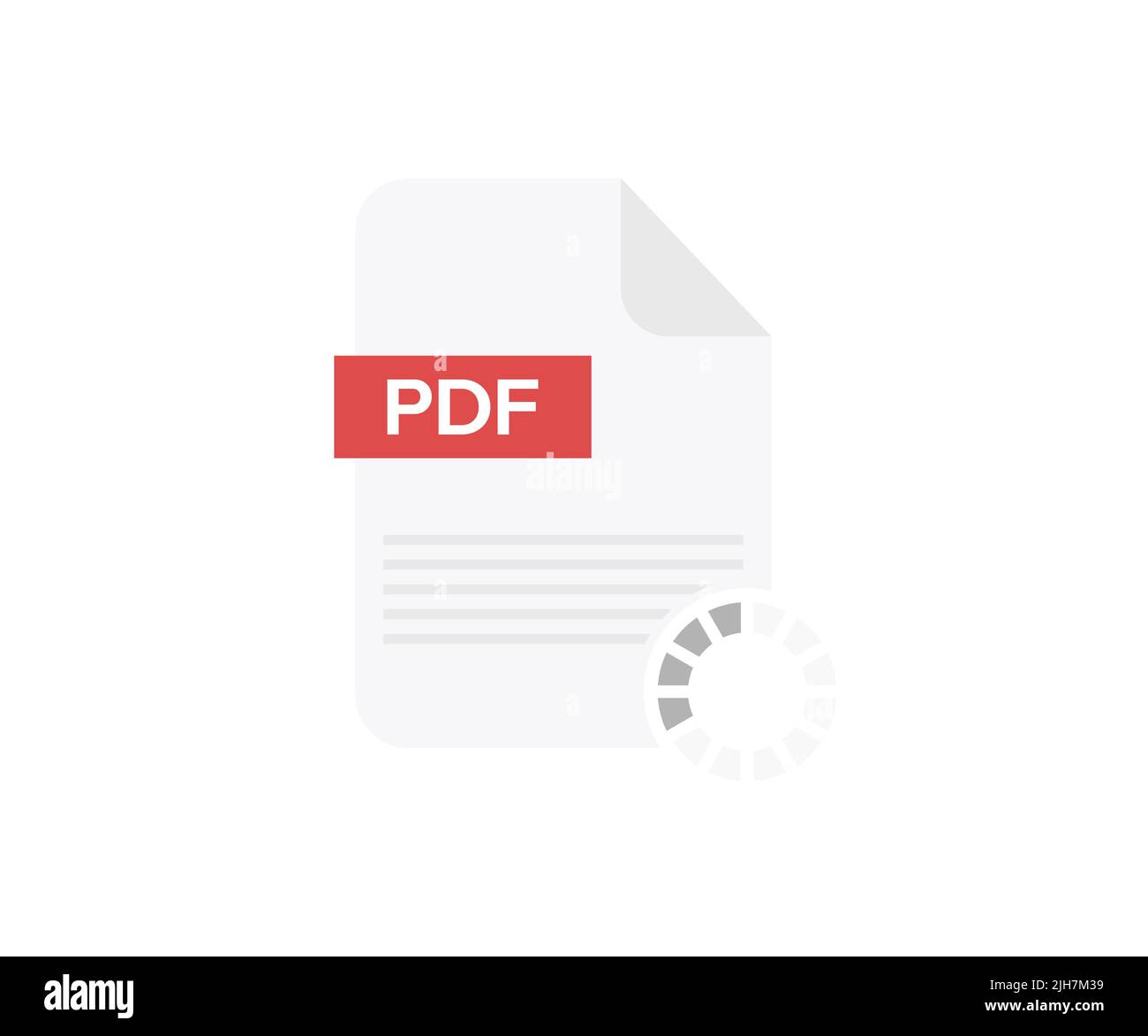 File PDF, disegno del logo dell'icona della nota del documento PDF. Download dei concetti. PDF notepad documento business concetto vettoriale disegno e illustrazione. Illustrazione Vettoriale