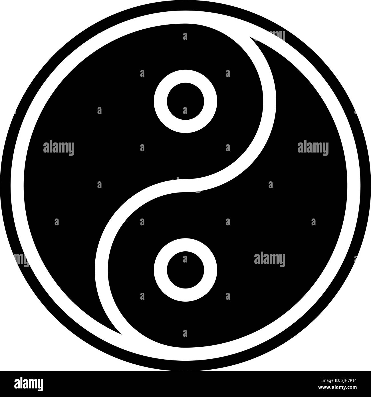 Singapore Yin yang icona Illustrazione Vettoriale