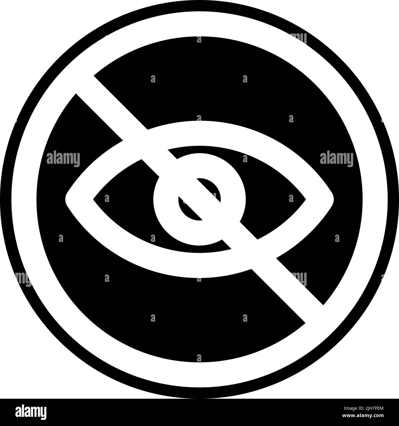 Icona occhio di segnalazione e divieto Illustrazione Vettoriale