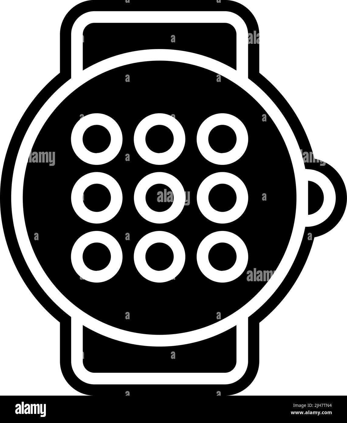 Icona dell'orologio intelligente con tecnologia Illustrazione Vettoriale