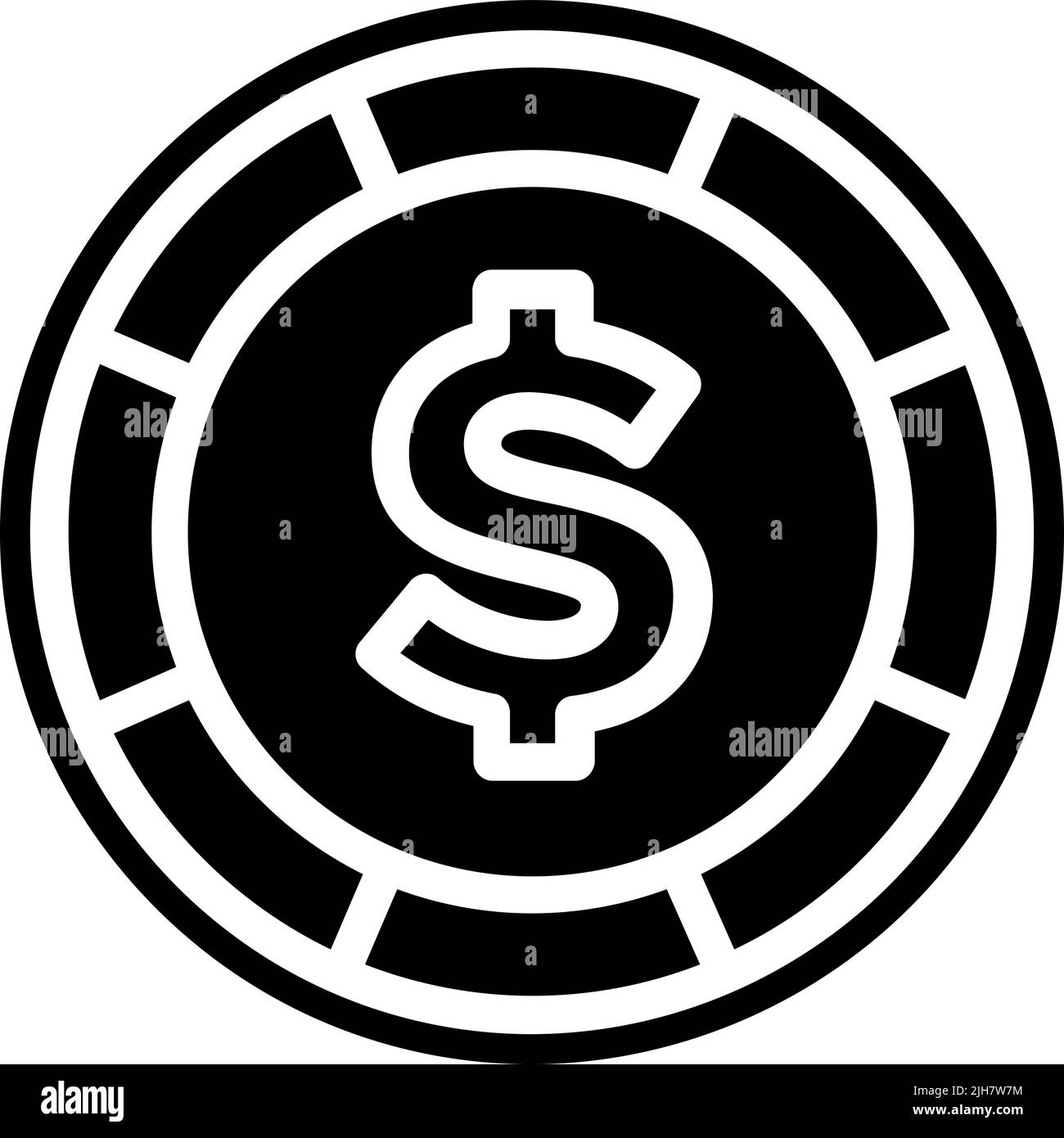 Icona della moneta di elementi del videogioco Illustrazione Vettoriale