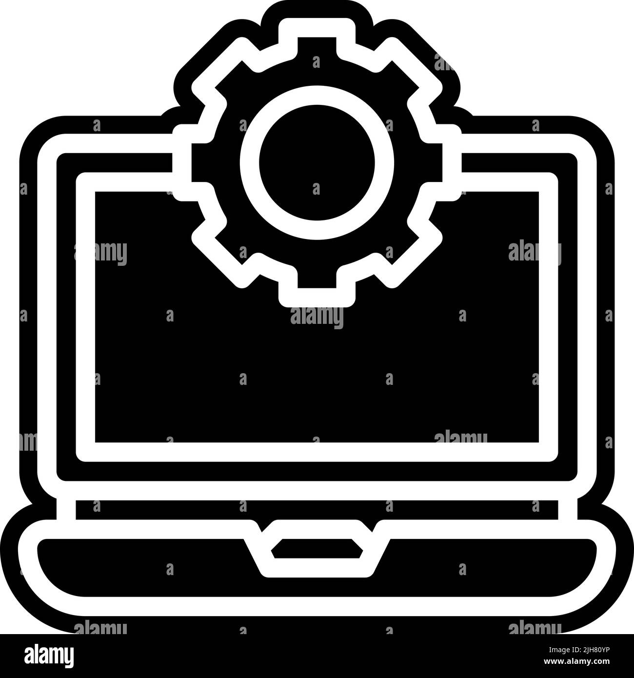 Icona del computer portatile di diagnostica Illustrazione Vettoriale
