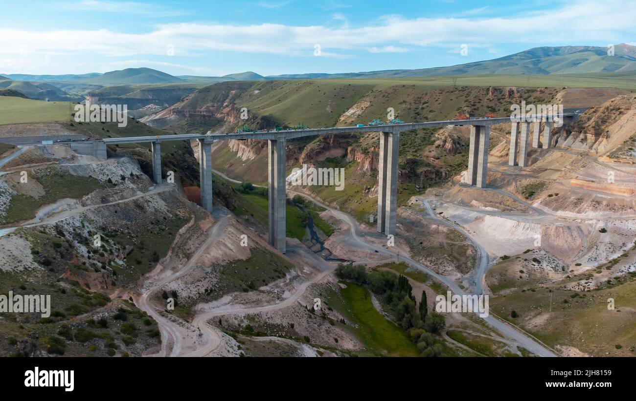 Riprese del viadotto, riprese aeree del viadotto Foto Stock