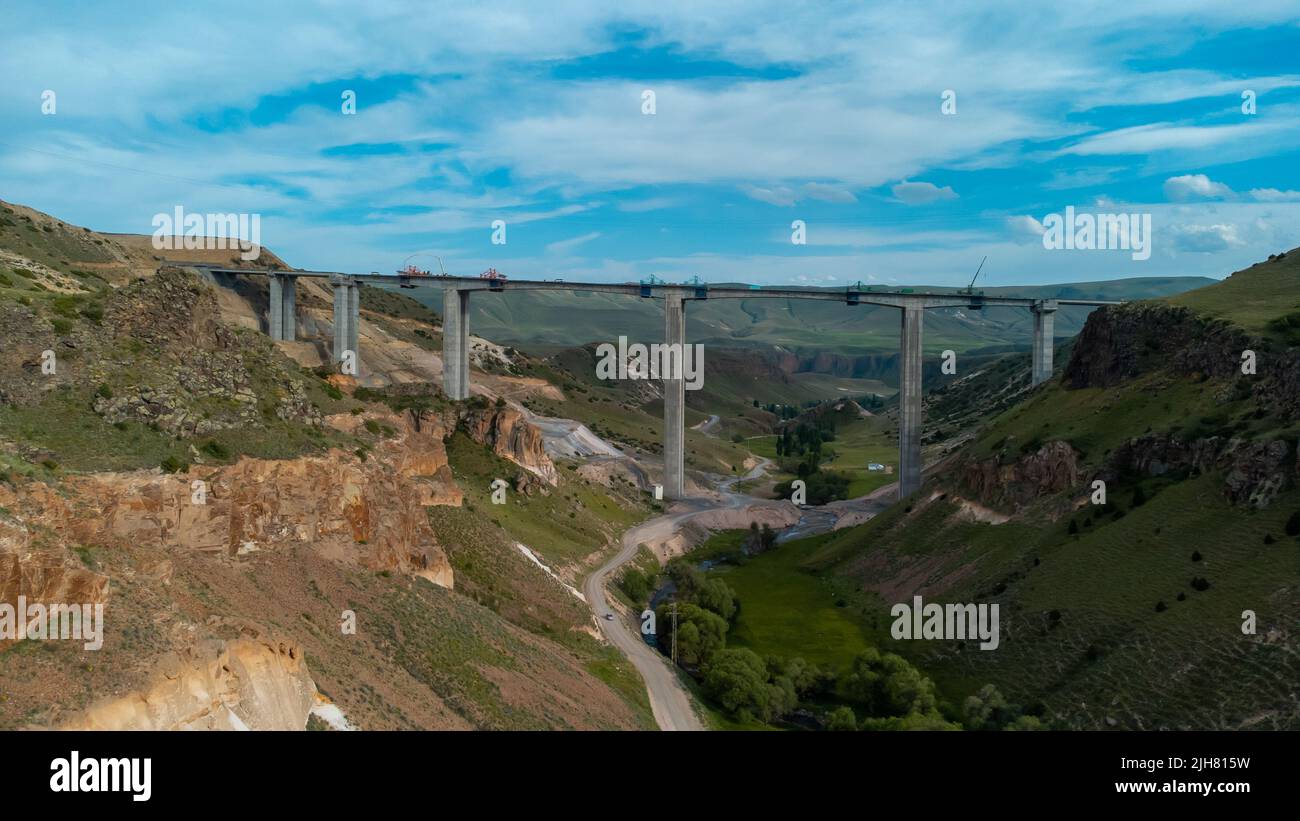 Riprese del viadotto, riprese aeree del viadotto Foto Stock