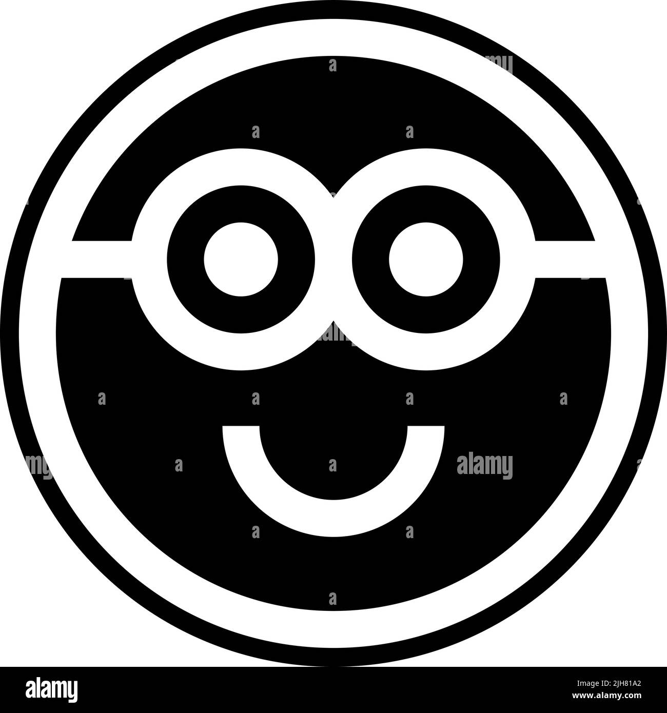 Emojis nerd occhiali icona Illustrazione Vettoriale