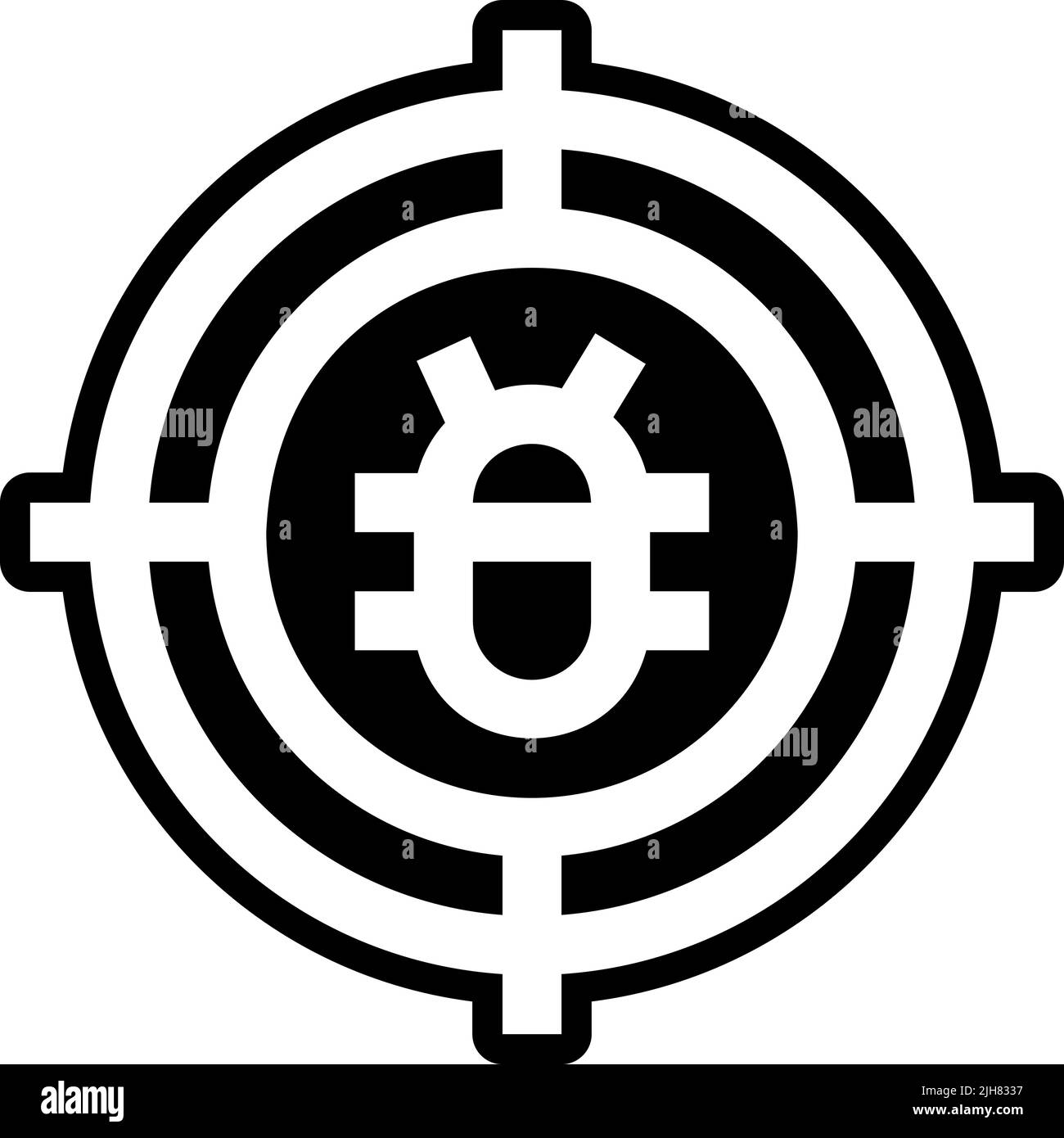 Icona di destinazione del pirata informatico Illustrazione Vettoriale