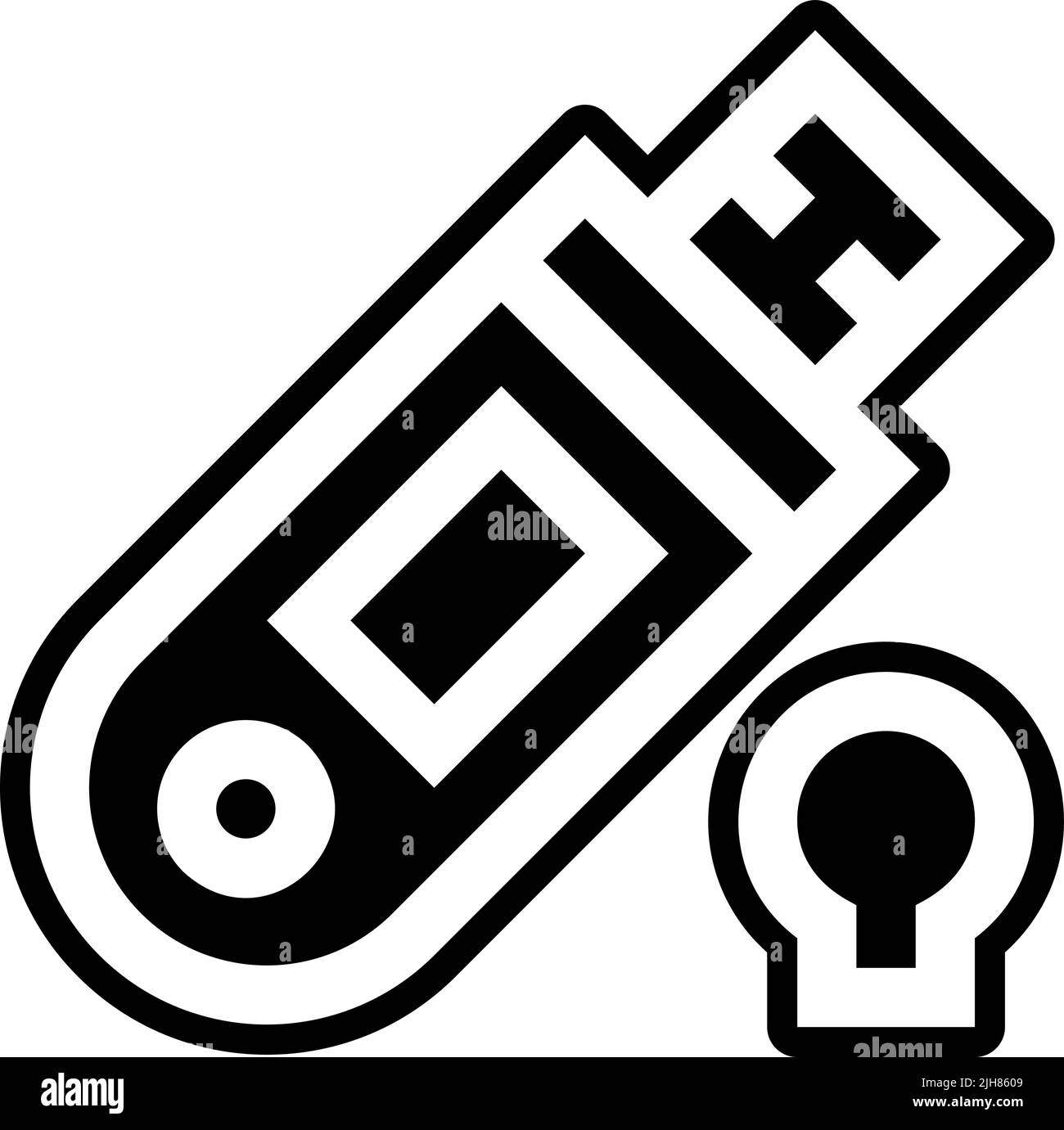 Icona usb hacker Illustrazione Vettoriale