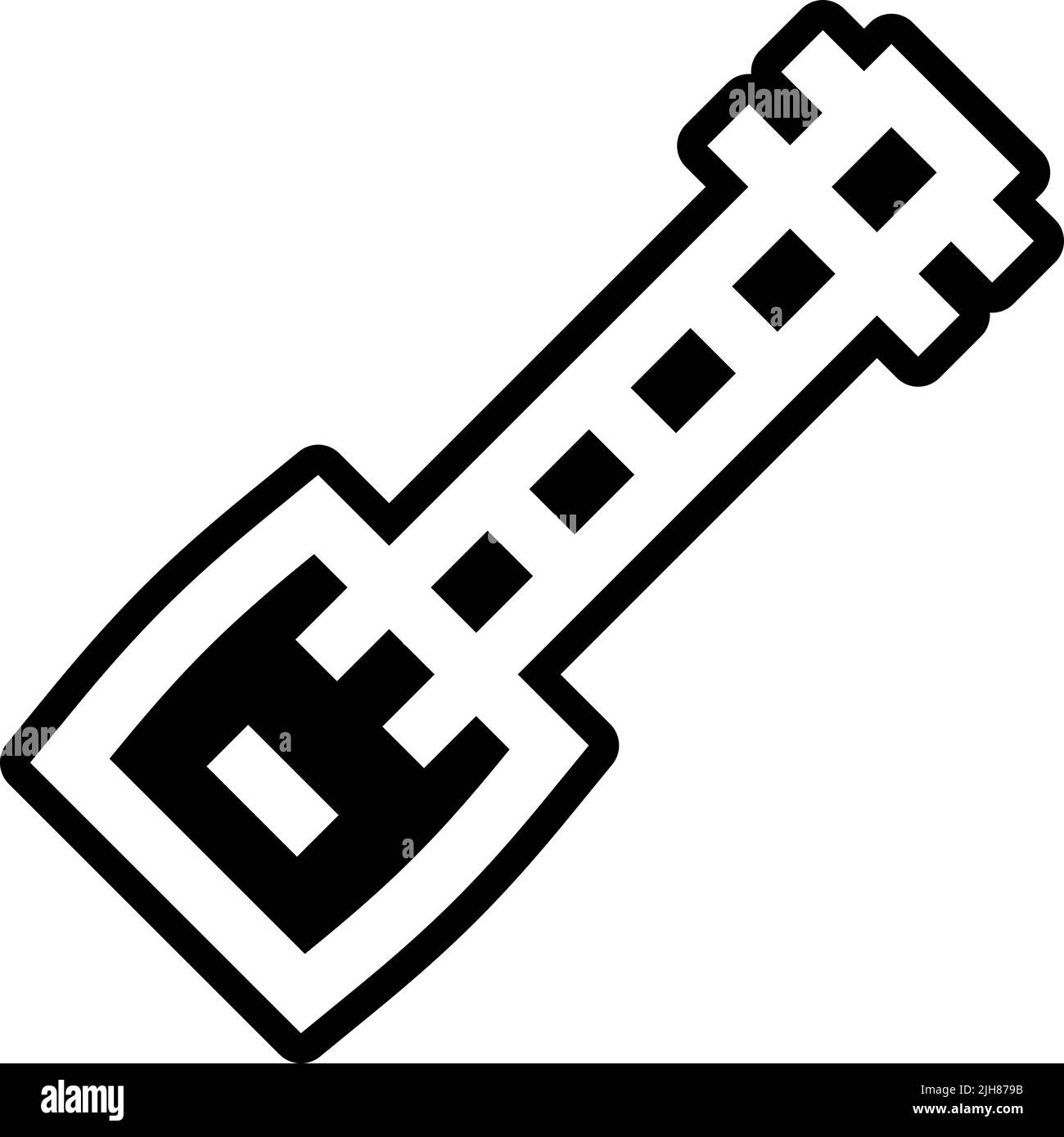 Strumenti musicali shamisen icona Illustrazione Vettoriale