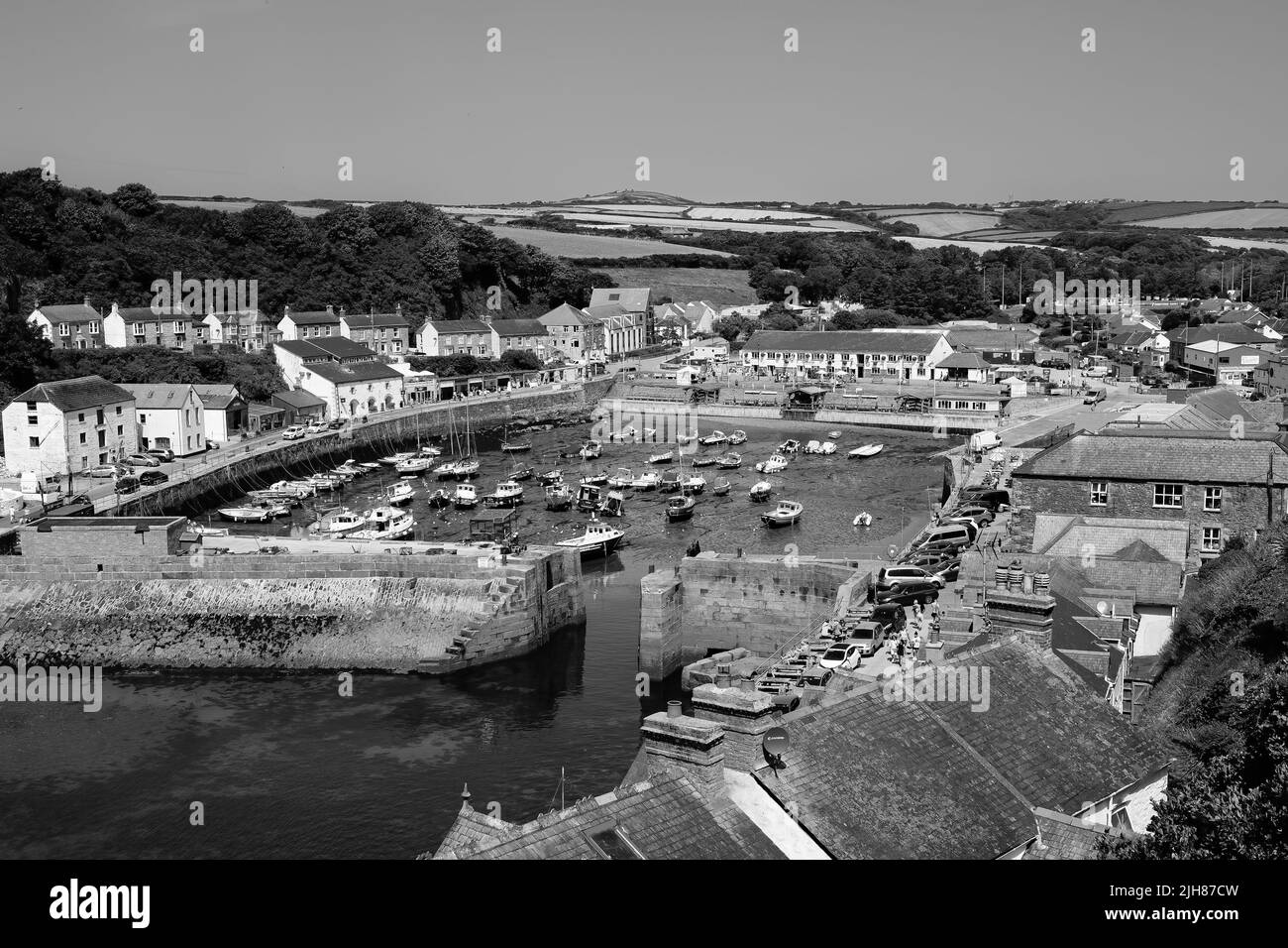 Vista di Porthleven, Cornovaglia Foto Stock