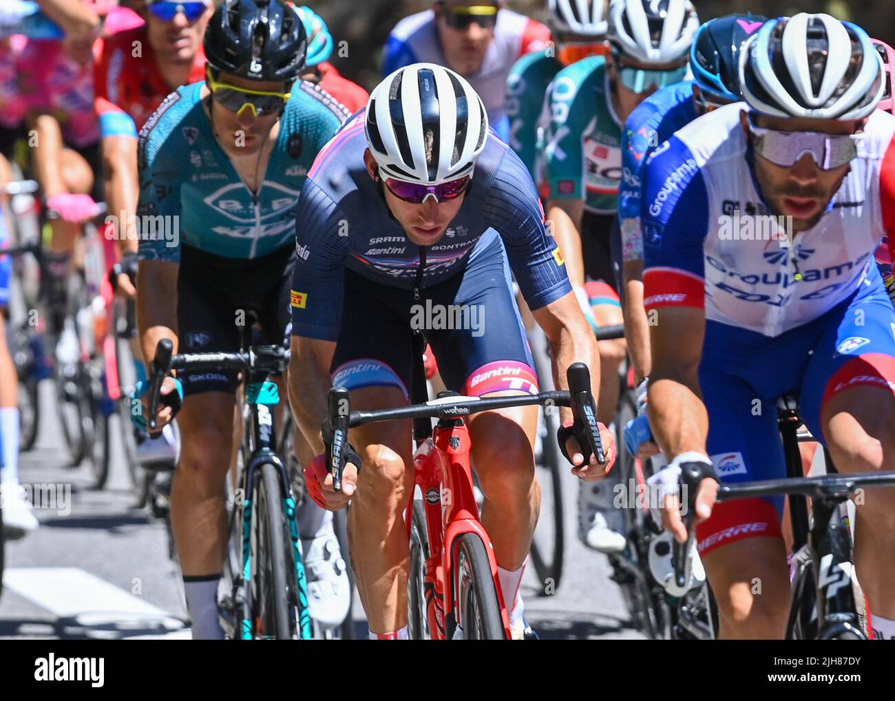 Bauke MOLLEMA durante Tour De France, Stage 14, Francia, 16th luglio 2022, Credit David Stockman/Goding Images/PA Images Foto Stock