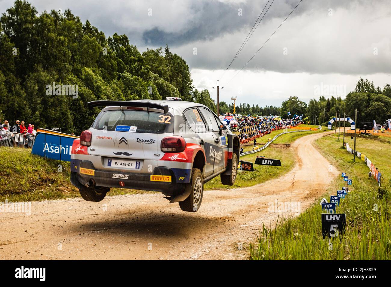 32 JOHNSTON Sean (Use), KIHURANI Alexander (usa), Citroen C3, in azione durante il Rally Estonia 2022, 7th round del WRC World Rally Car Championship 2022, dal 14 al 17 luglio 2022 a Tartu, Estonia - Foto Nikos Katikis / DPPI Foto Stock