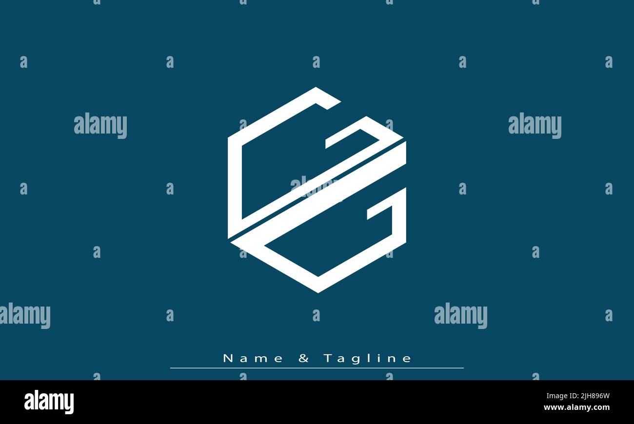 Lettere alfabetiche iniziali logo monogramma GG Illustrazione Vettoriale