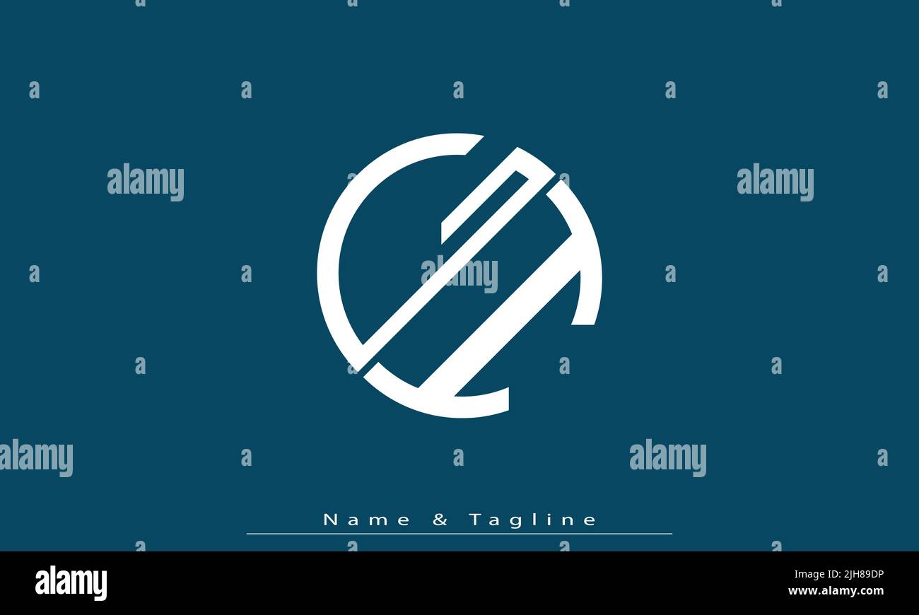 Lettere alfabetiche iniziali logo monogramma GI , IG Illustrazione Vettoriale