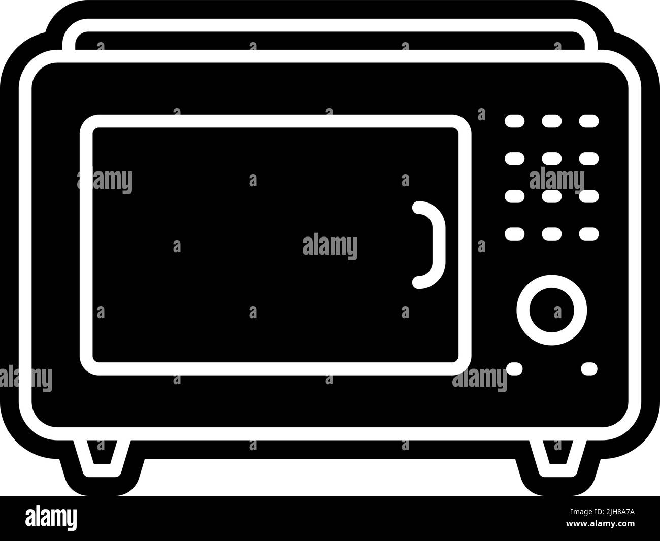Icona del forno a microonde per la casa intelligente Illustrazione Vettoriale