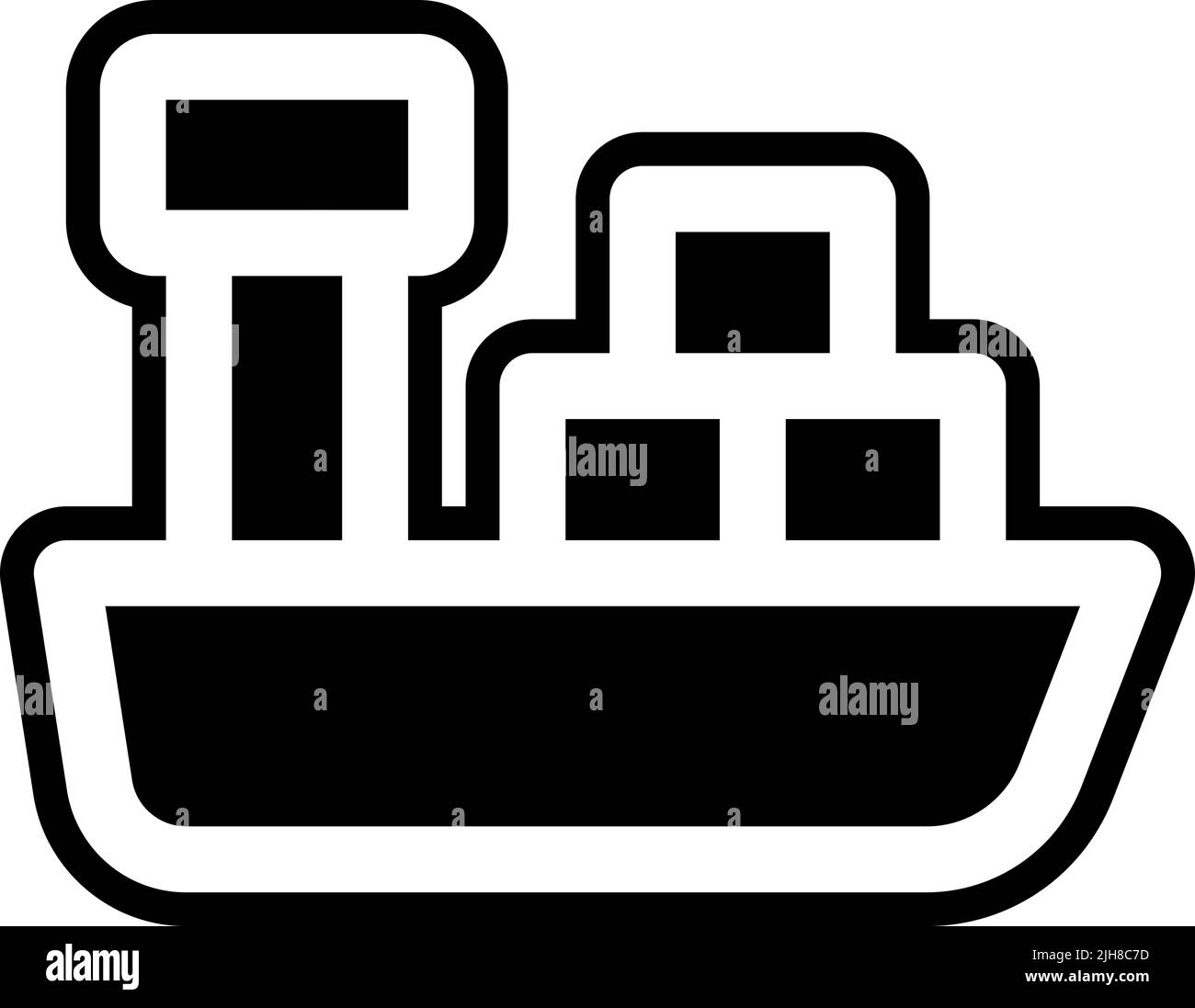 Icona trasporto nave da carico Illustrazione Vettoriale