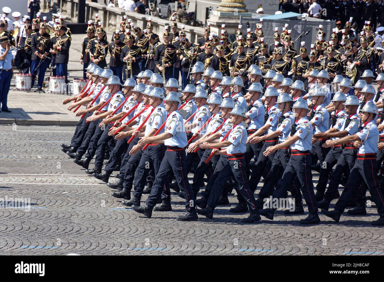 Parigi, Francia. 14th luglio 2022. La Giornata Nazionale Francese (Bastiglia) si celebra giovedì 14 luglio 2022 con la parata militare . Foto Stock