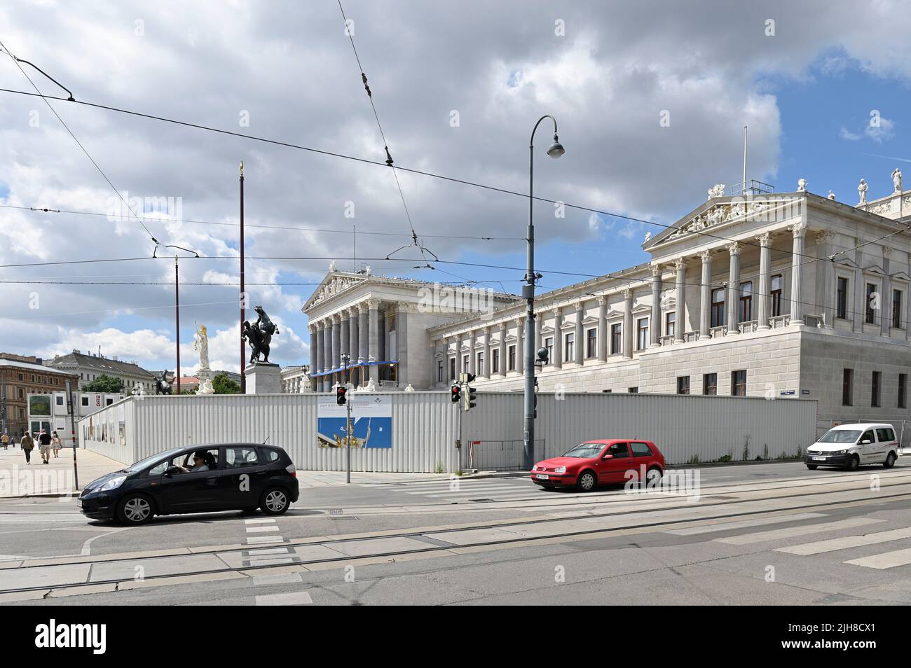 Vienna, Austria. Il Parlamento di Vienna è nella fase finale della ristrutturazione pluriennale Foto Stock