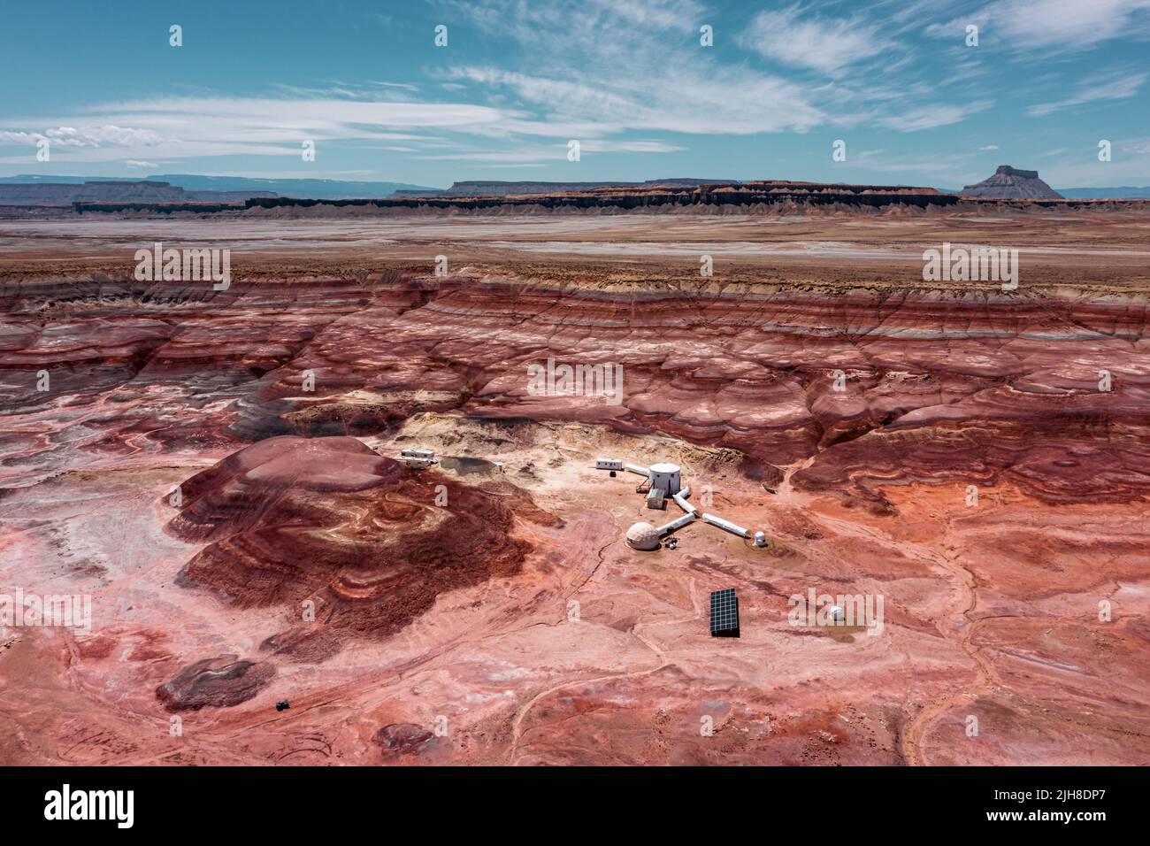 Panorama della stazione di ricerca del deserto di Mars nello Utah. Foto Stock