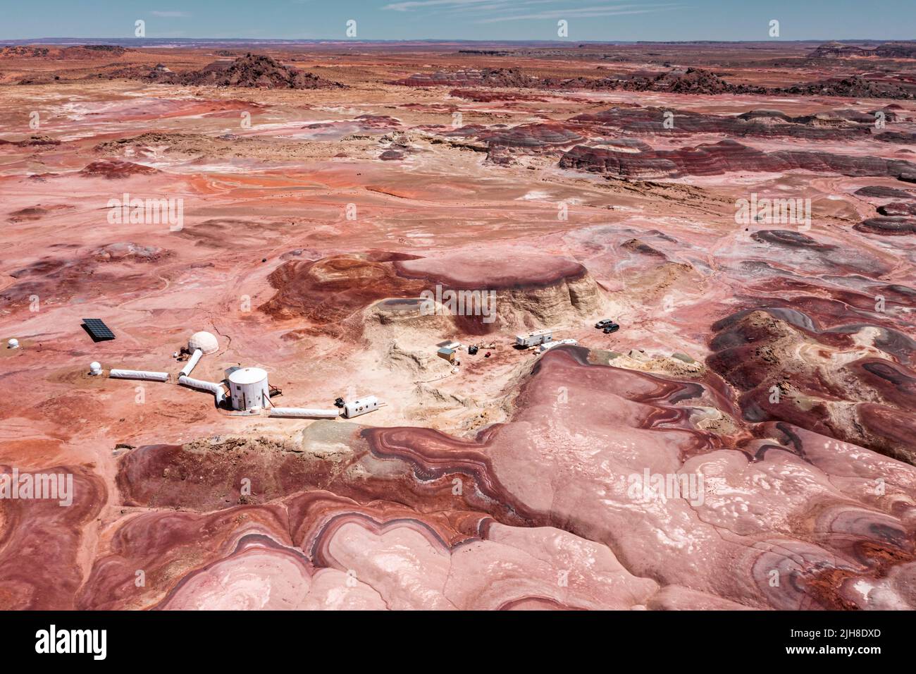 Panorama della stazione di ricerca del deserto di Mars nello Utah. Foto Stock