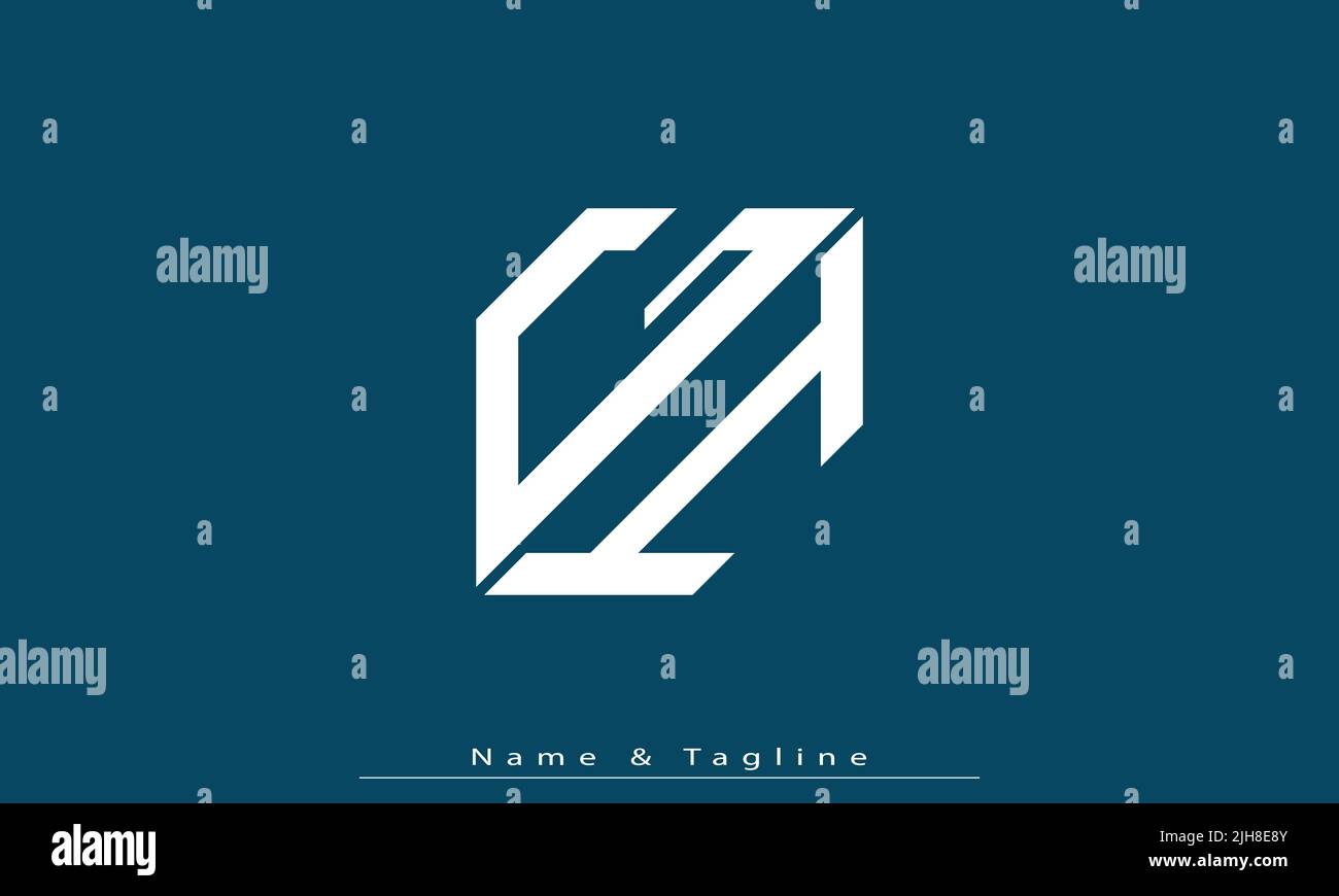 Lettere alfabetiche iniziali logo monogramma GI , IG Illustrazione Vettoriale