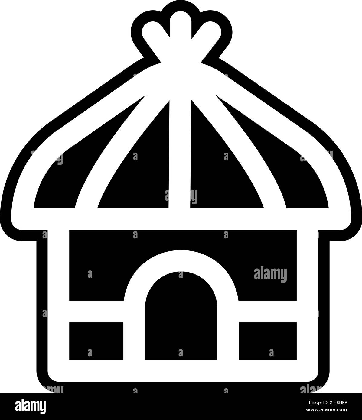 Bungalow tropicale icona Illustrazione Vettoriale