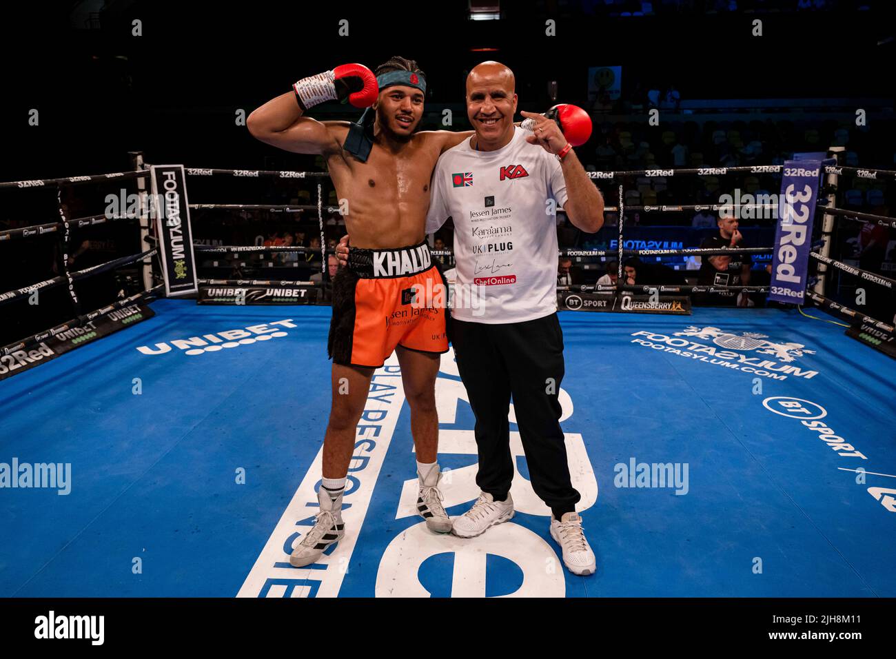 LONDRA, REGNO UNITO. 16th Lug 2022. Khalid Ali vs Des Newton – Welterweight Contest durante la lotta di Frankwarren presenta Sheeraz vs Torres - WBC Silver Middleweight Championship alla Copper Box Arena sabato 16 luglio 2022 a LONDRA, REGNO UNITO. Credit: Taka G Wu/Alamy Live News Foto Stock