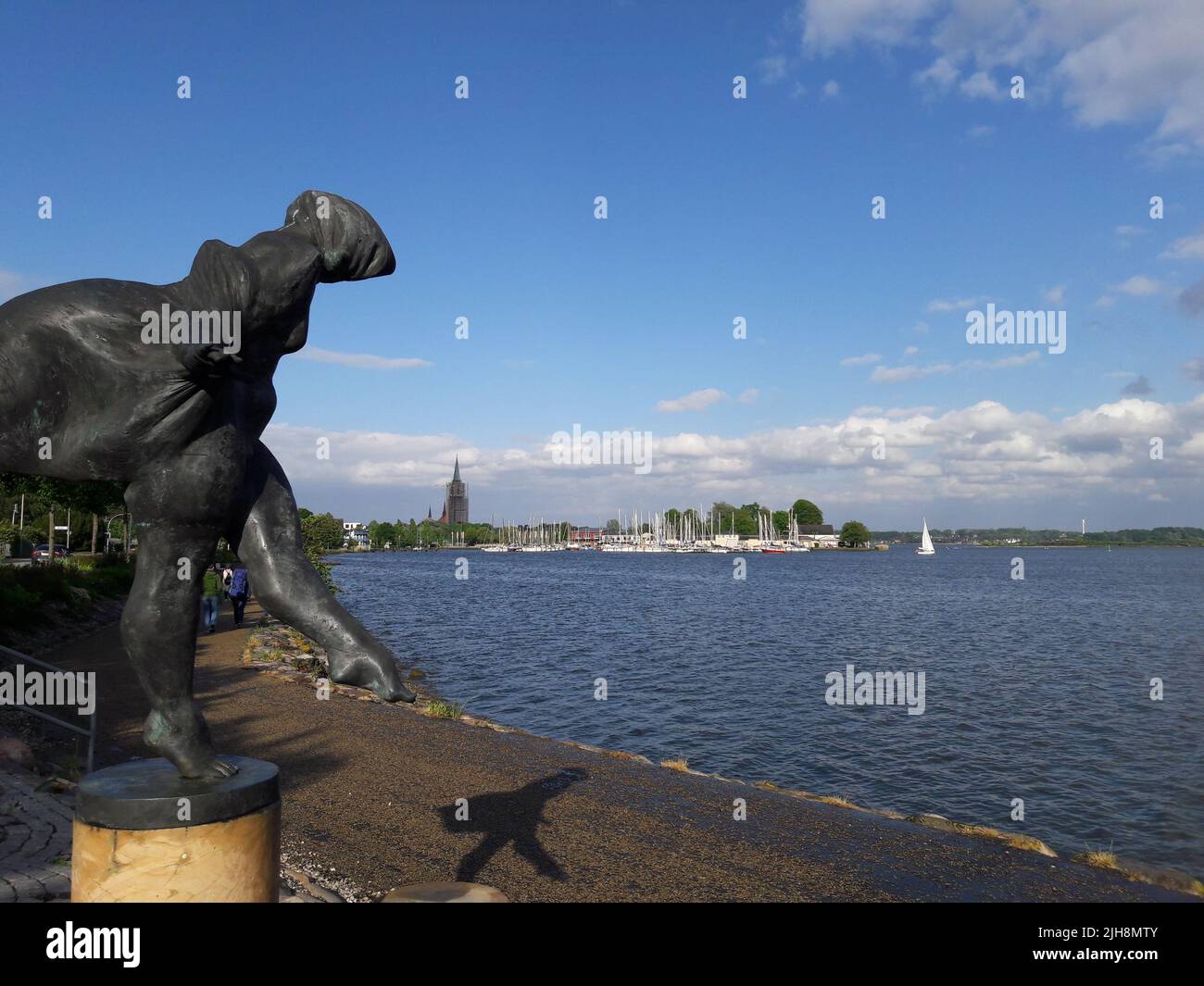Una vista paesaggistica di un parco sulla costa. Schleswig-Holstein, Germania Foto Stock