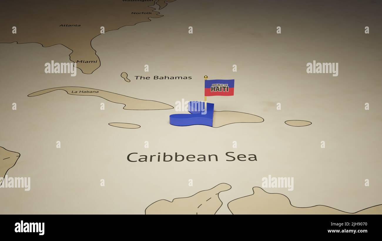 mappa dello stato di Haiti nel 3D Foto Stock