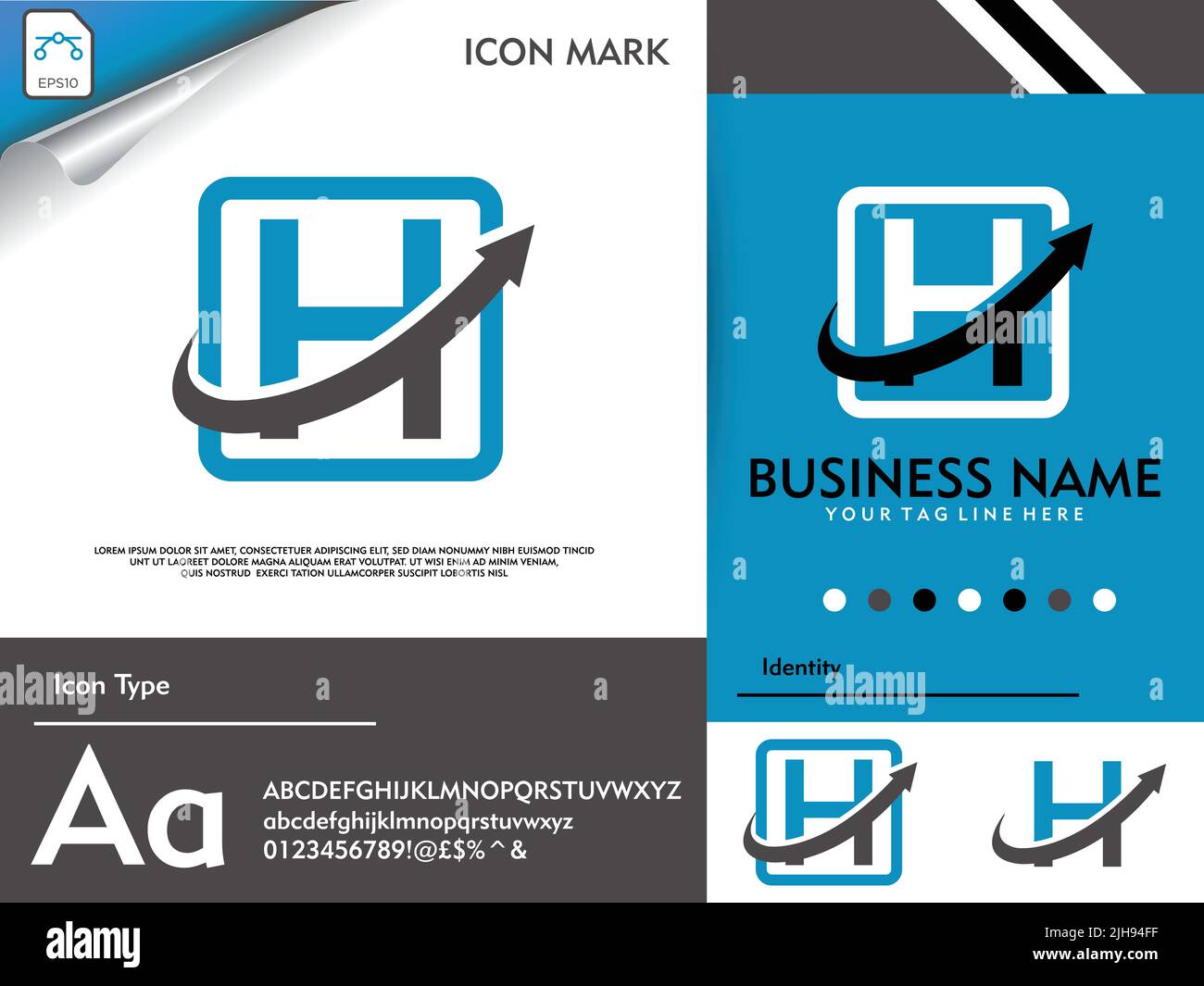 Logo finanziario con lettera h vettore premium Illustrazione Vettoriale