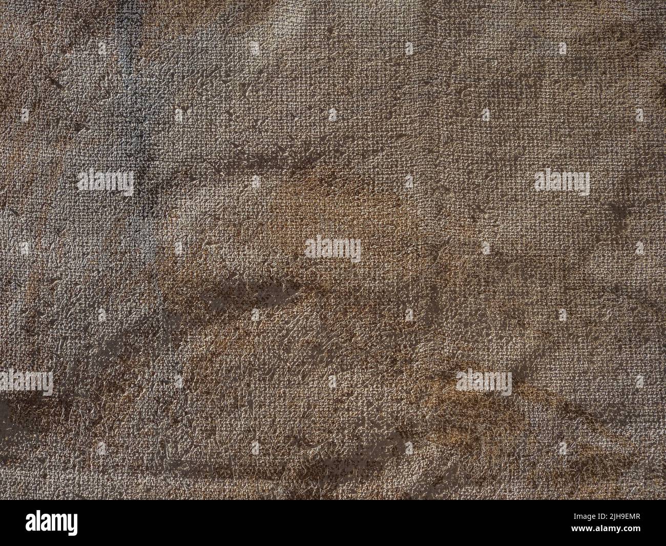 grinzito e dipinto burlap o zacking hessiano come sfondo Foto Stock