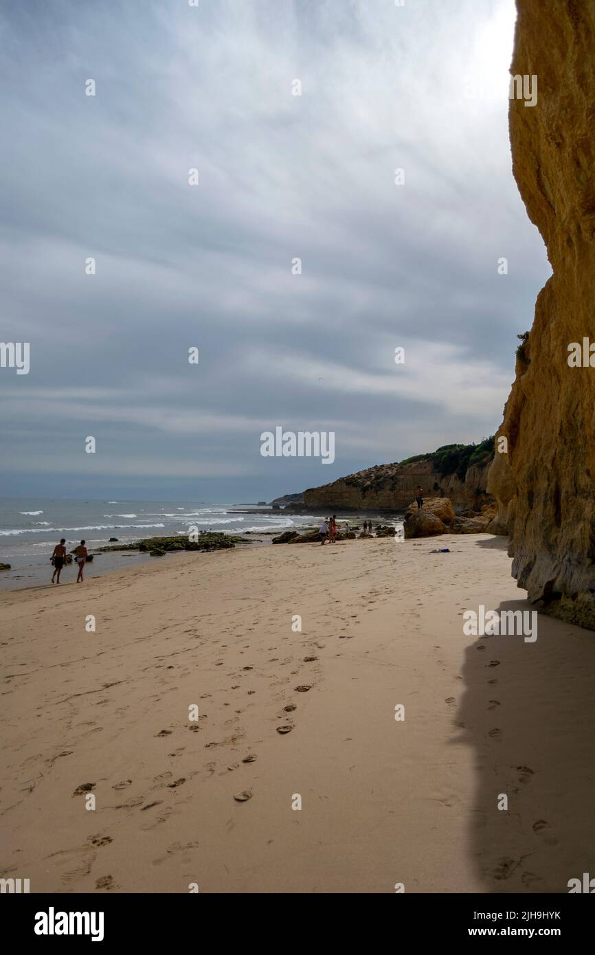 L'immagine più bella di una spiaggia con tutti gli elementi per la pubblicità e la pubblicità di viaggio. Poster estivo sulla spiaggia o stampa in cornice verticale. Foto Stock