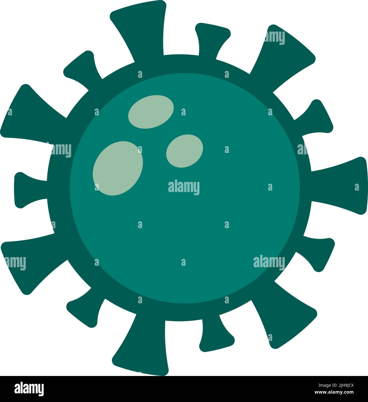 Simbolo di rischio per la salute di un virus verde o di batteri come vettore disegnato a mano Illustrazione Vettoriale