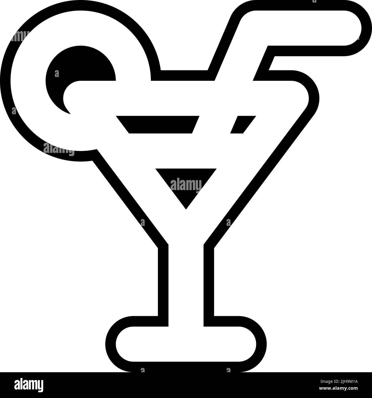 Cocktail estivo per le vacanze in spiaggia. Illustrazione Vettoriale