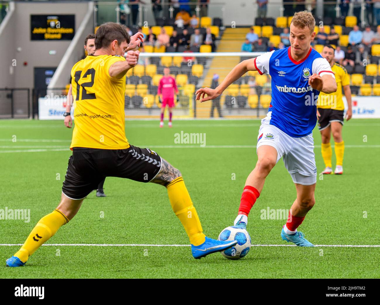 Eetu Vertainen in azione - H&W Welders Vs Linfield - Pre-season friendly 16/07/22 Foto Stock